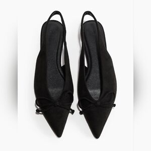 H&M Black Suede Pointed Toe Shoes
